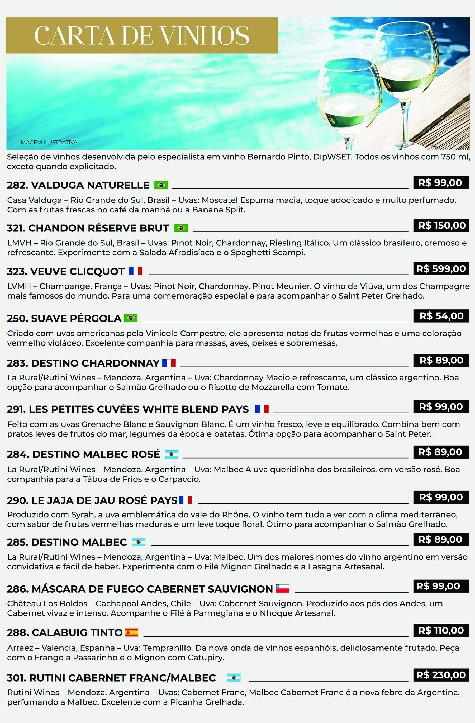 Carta de Vinhos
